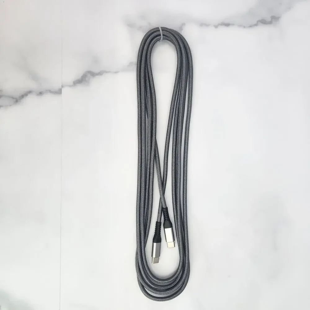 Pack of 3 USB C to Type-C Charging Cables, 10 ft Gray Phone Charger Braided Cord